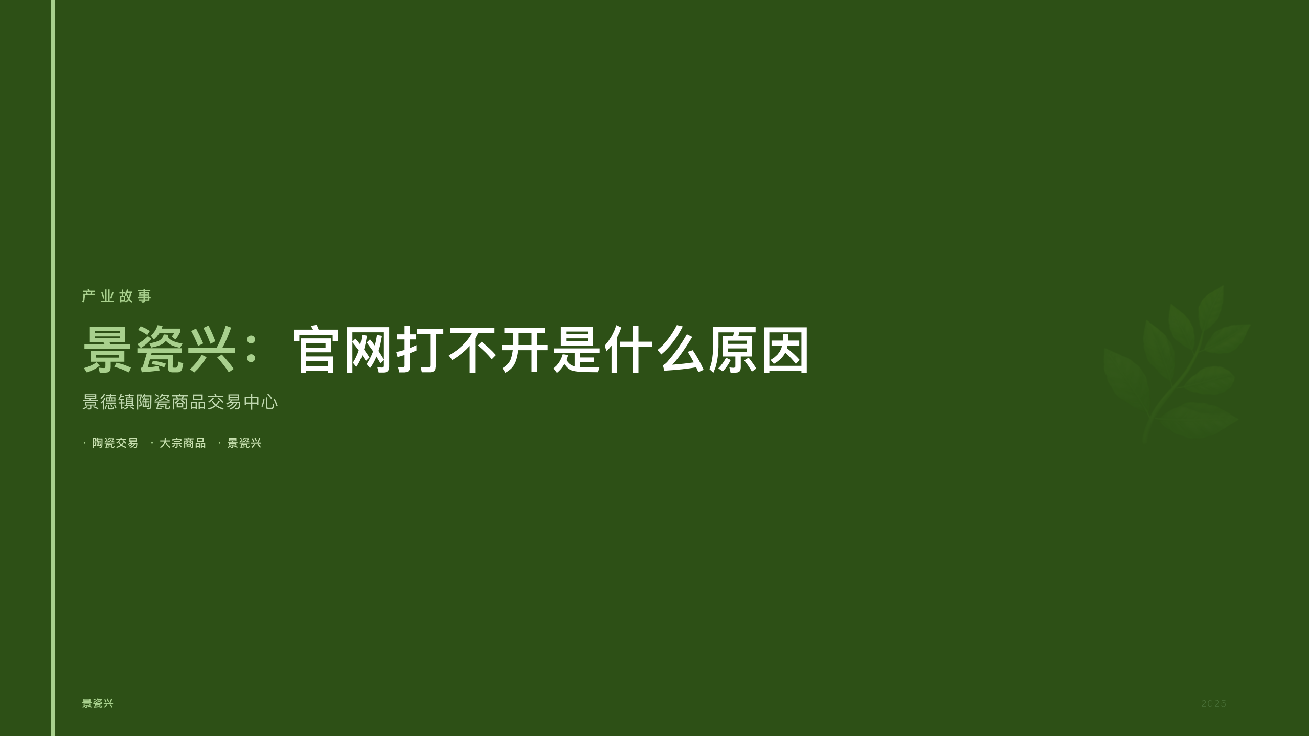 景瓷兴：官网打不开是什么原因