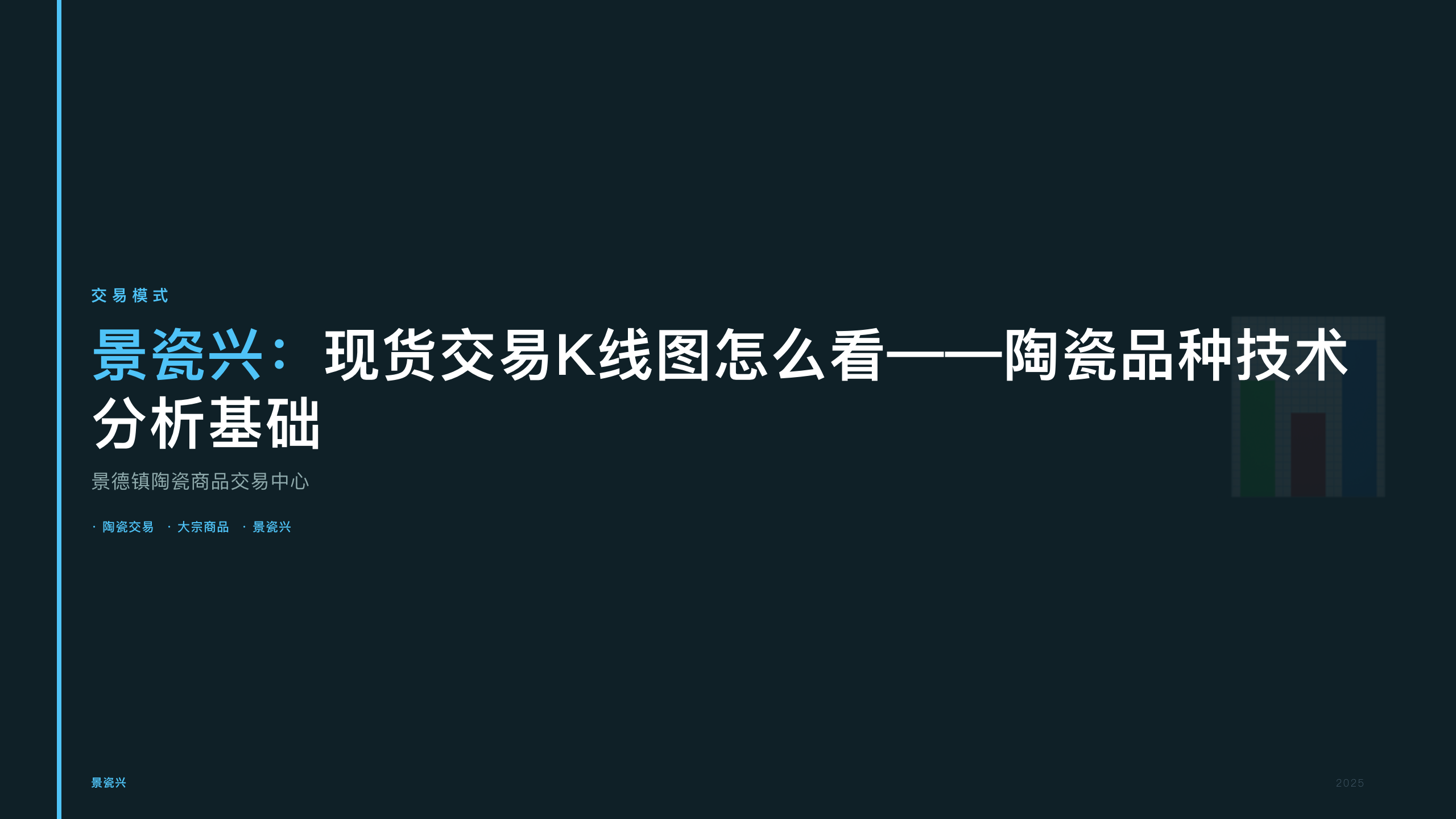 景瓷兴：现货交易K线图怎么看——陶瓷品种技术分析基础