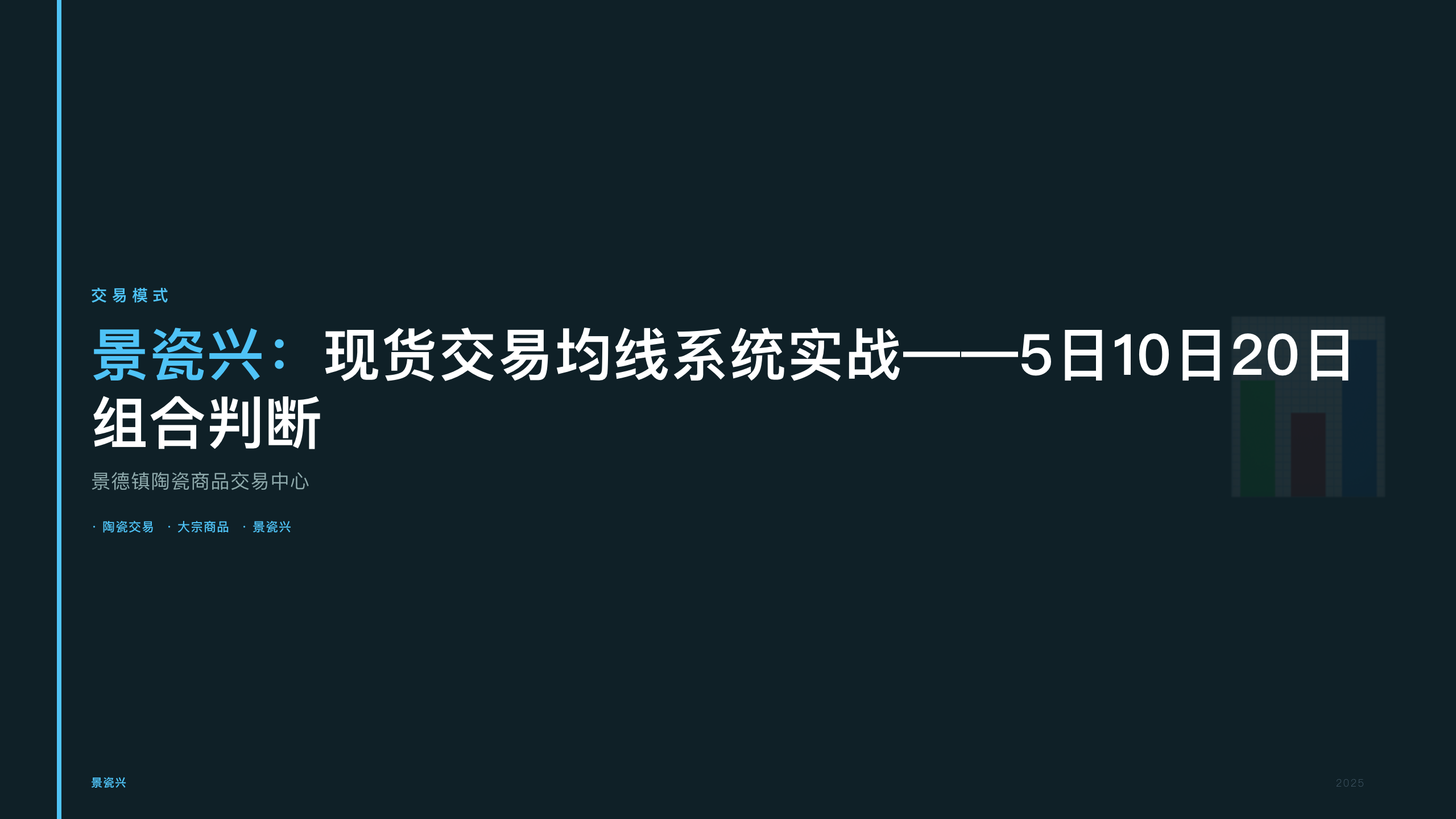 景瓷兴：现货交易均线系统实战——5日10日20日组合判断